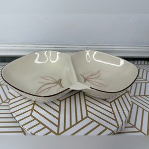 Winfield China DRAGON FLOWER Pottery Divided Veg Serving Bowl Dish Appetizers